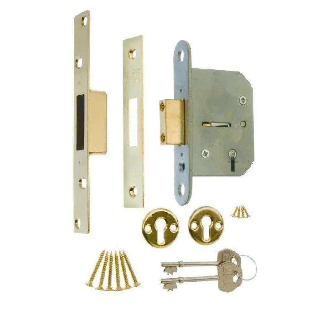 Mortice Deadlock 5 Lever 64mm Brass (Qty.5)