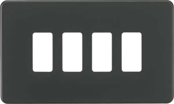Screwless 4G grid faceplate – anthracite