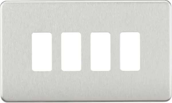 Screwless 4G grid faceplate – brushed chrome (Brushed Chrome)