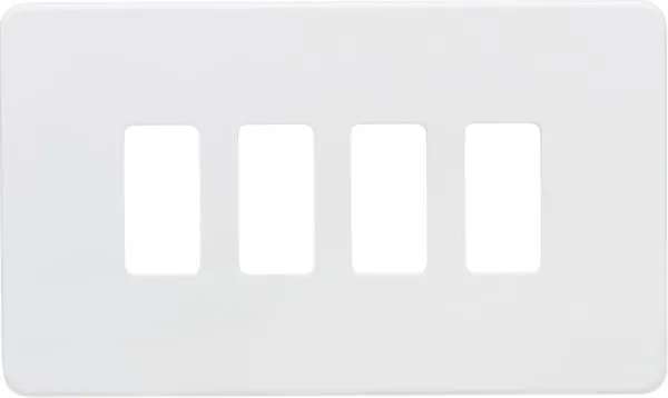 Screwless 4G grid faceplate – matt white (White)