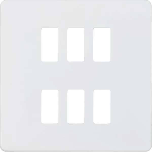 Screwless 6G grid faceplate – matt white (White)
