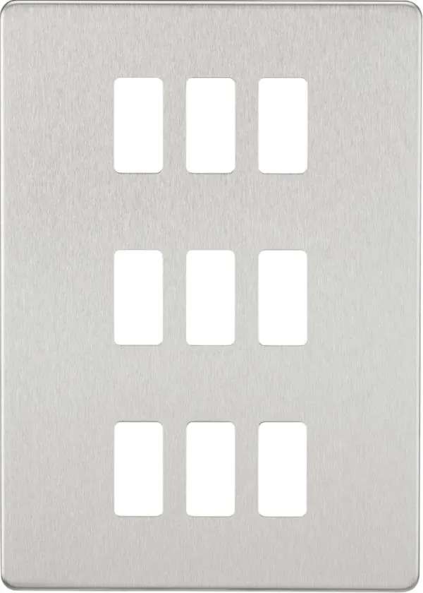 Screwless 9G grid faceplate – brushed chrome (Brushed Chrome)