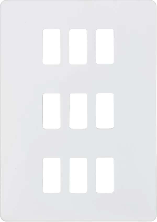 Screwless 9G grid faceplate – matt white (White)