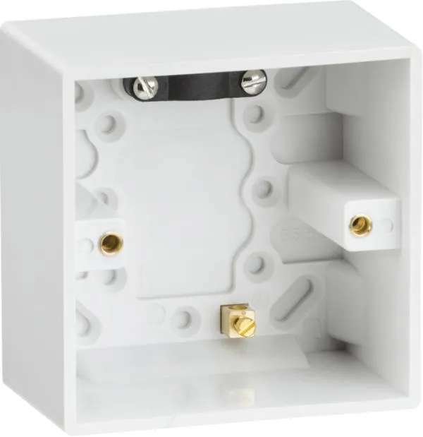 Single 47mm Pattress Box with Earth Terminal