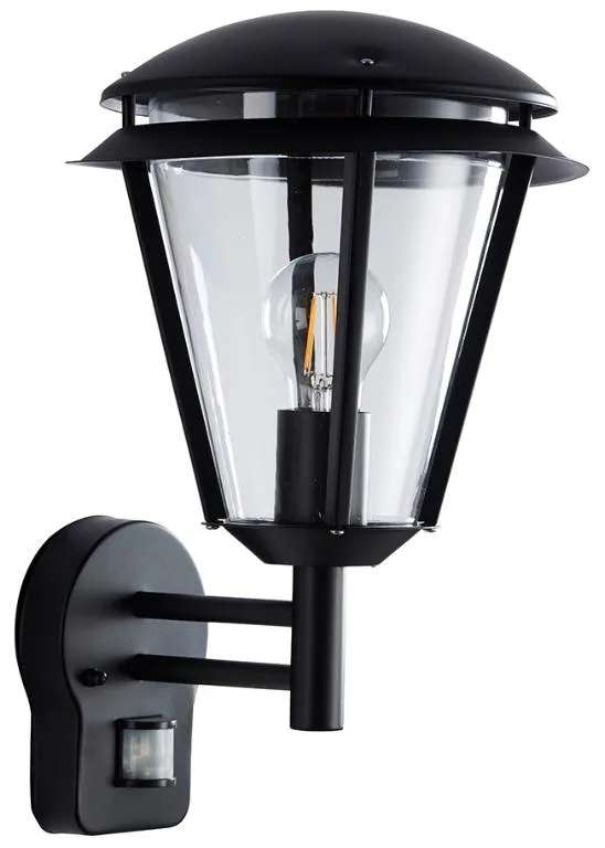 Wall Light, Inova PIR E27 GLS IP44 w/o Lamp, Clear PC Diffuser 110Deg Detection