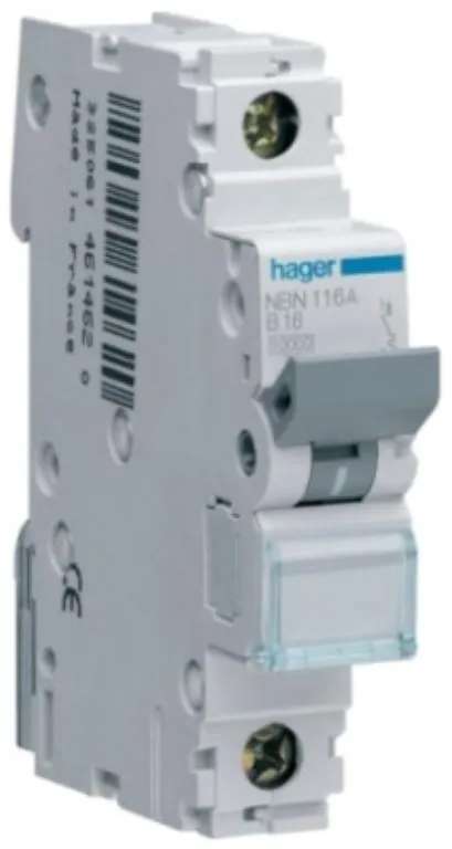Hager NBN140A MCB SP Type B 40A 10kA