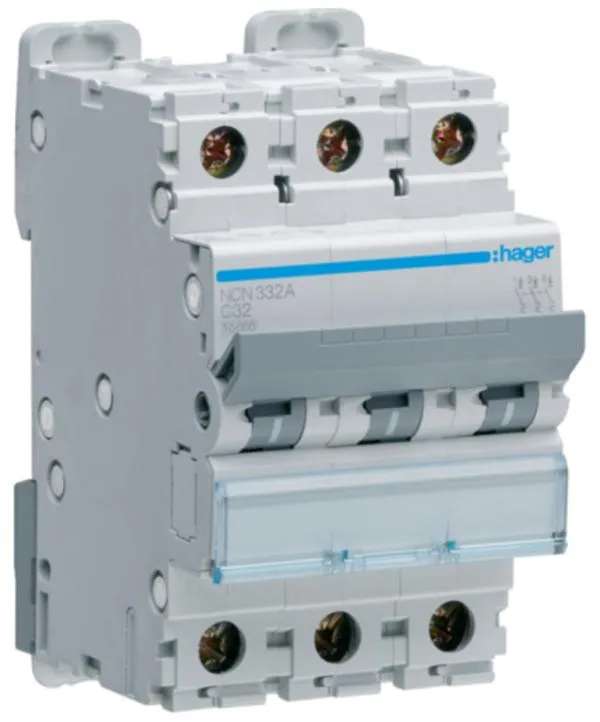 Hager NCN232A MCB DP Type C 32A 10kA