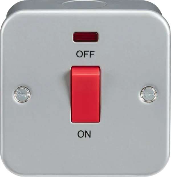Metal Clad 45A DP Switch with Neon – Single Size