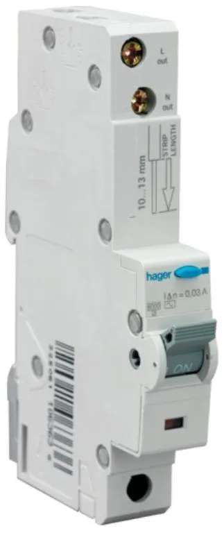 Hager ADA156U RCBO SP A C 6A 30mA 6kA