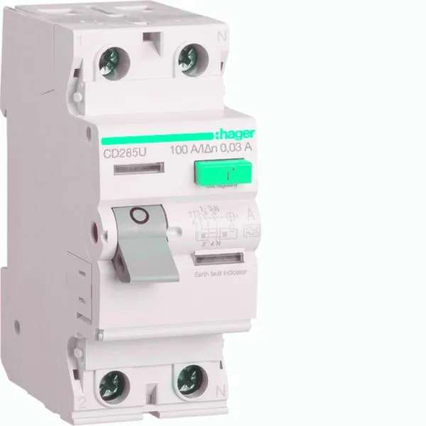 Hager CD285U RCCB DP Type A 100A 30mA