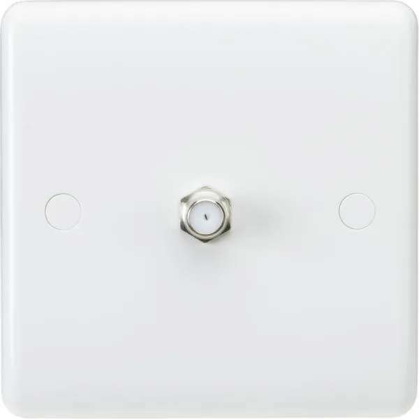 Curved Edge SAT TV Outlet (non-isolated) (White)