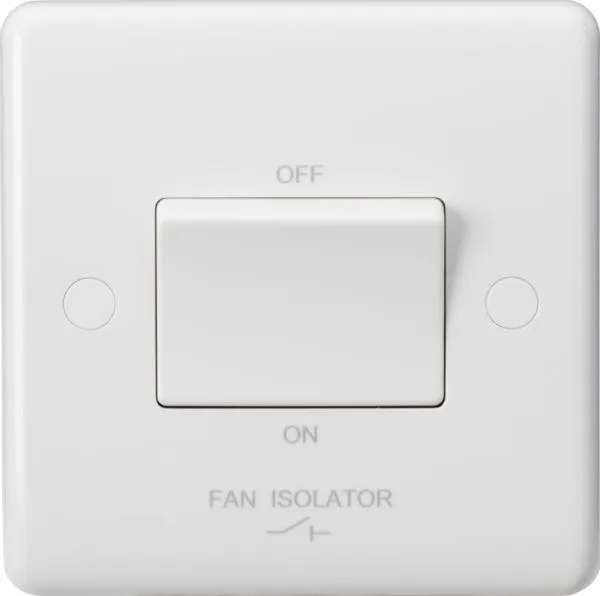 Curved Edge 10AX 3-Pole Fan Isolator Switch (White)