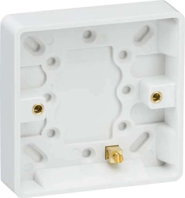 Curved Edge Single 16mm Pattress Box with Earth Terminal