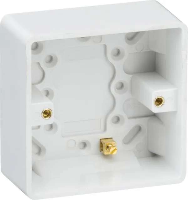 Curved Edge Single 35mm Pattress Box with Earth Terminal