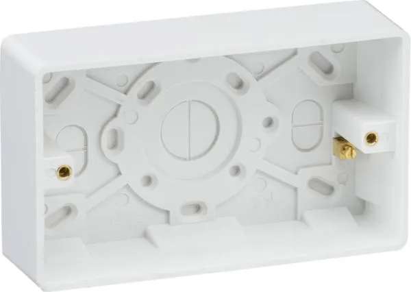 Curved Edge Double 35mm Pattress Box with Earth Terminal