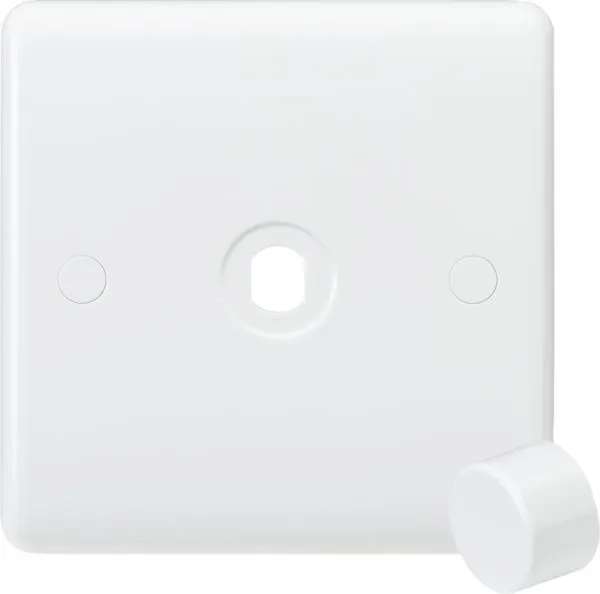 Curved Edge 1G Dimmer Plate with Matching Dimmer Cap (White)