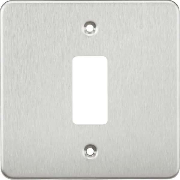 Flat plate 1G grid faceplate – brushed chrome (Brushed Chrome)