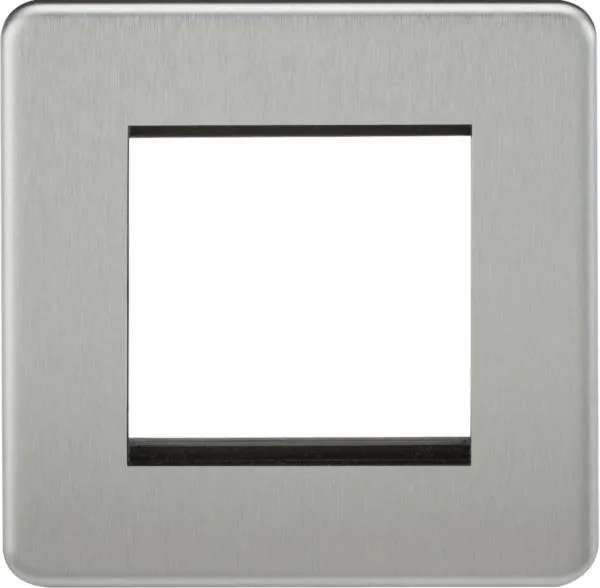 Screwless 2G Modular Faceplate – Brushed Chrome