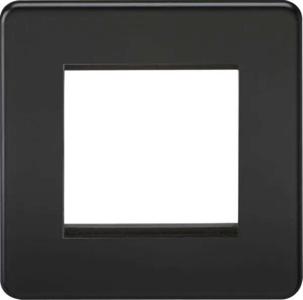 Screwless 2G Modular Faceplate – Matt Black