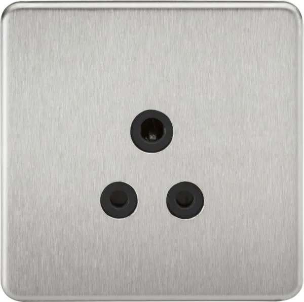 5A Socket Brushed Chrome with Black Insert (Brushed Chrome Black)