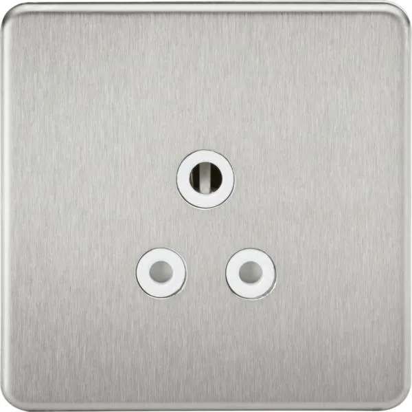5A Socket Brushed Chrome with White Insert (Brushed Chrome White)