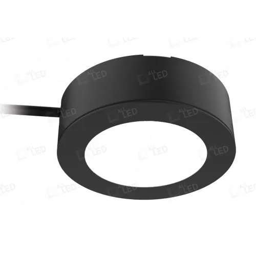 ACL240BK/CCT UNDERCABINET ROUND LIGHT SURFACE/RECESSED CARBON BLACK (Black)