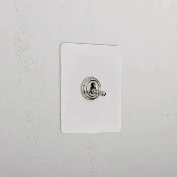 Corston 1G Two Way Toggle Slimline Switch (Paintable Polished Nickel)