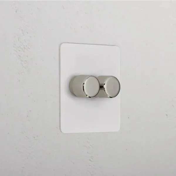 Corston 2G Dimmer Slimline Switch (Paintable Polished Nickel)