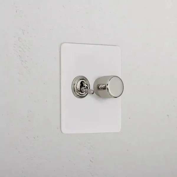Corston 2G Mixed Slimline Switch 1T1D (Paintable Polished Nickel)