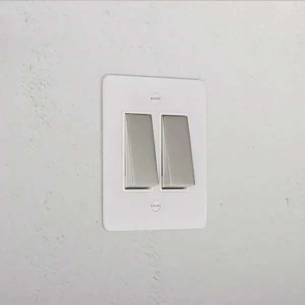 Corston 2G Two Way Rocker Slimline Switch (Paintable Polished Nickel White)