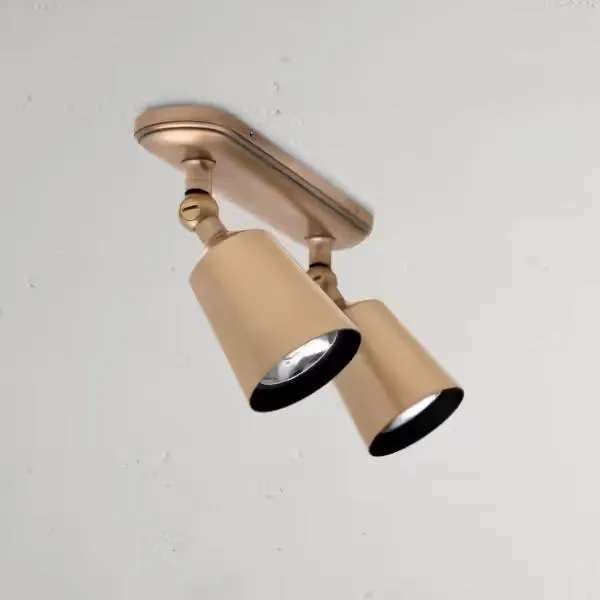 Corston Baylis Double 50mm Spotlight (Antique Brass)