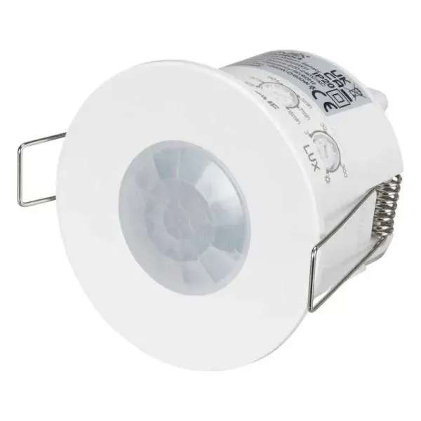 Ovia 360° Recessed Flush PIR Sensor with Manual Override IP20 White