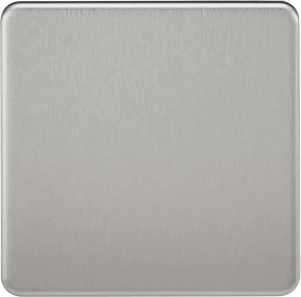 Screwless 1G Blanking Plate – Brushed Chrome