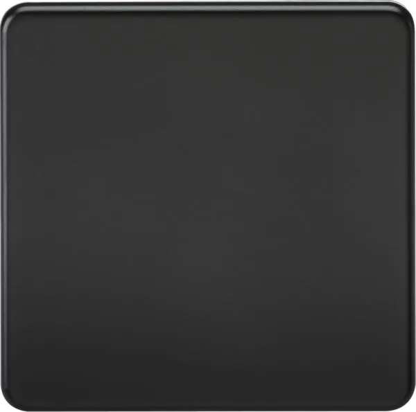 Screwless 1G Blanking Plate – Matt Black