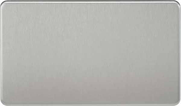 Screwless 2G Blanking Plate – Brushed Chrome