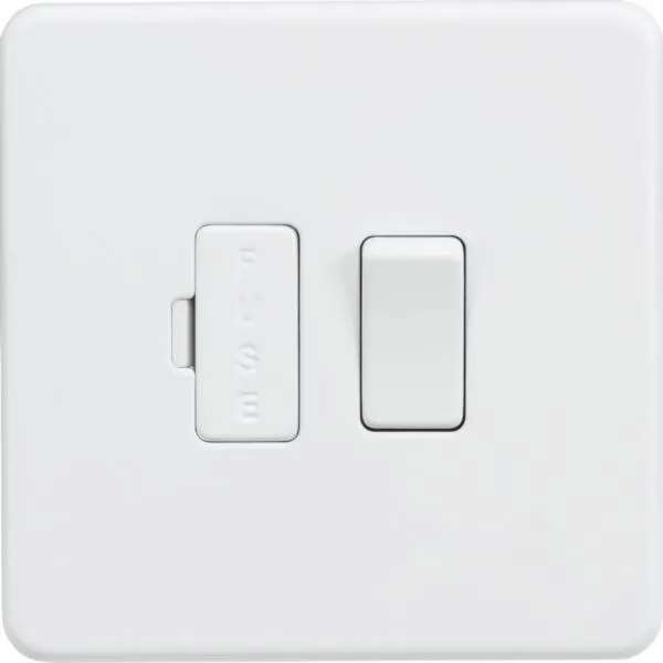 Screwless 13A Switched Fused Spur Unit – Matt White