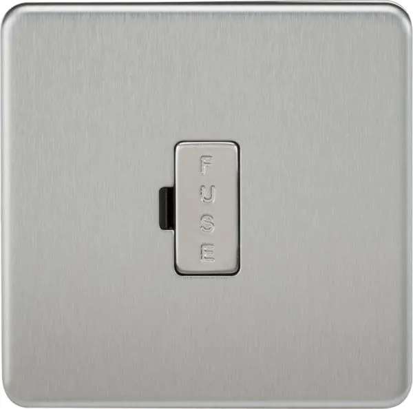 Screwless 13A Fused Spur Unit – Brushed Chrome