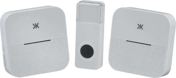 Wireless plug in dual receiver door chime system – white (White)