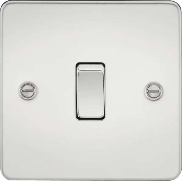 Flat Plate 10AX 1G 2 Way Switch – Polished Chrome