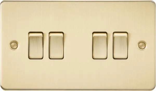 Flat Plate 10AX 4G 2-way switch – brushed brass (Brushed Brass)
