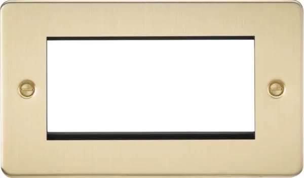 Flat Plate 4G modular faceplate – brushed brass (Brushed Brass)