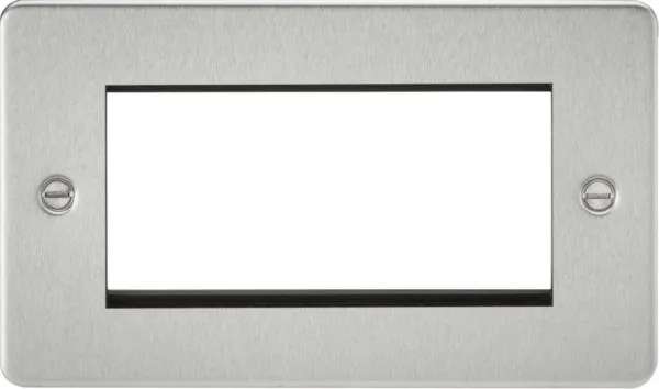 Flat Plate 4G modular faceplate – brushed chrome (Brushed Chrome)
