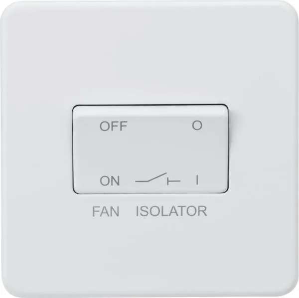 Screwless 10AX 3 pole fan isolator switch – Matt white (White)