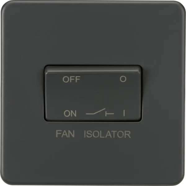 Screwless 10AX 3 pole Fan Isolator Switch – Anthracite